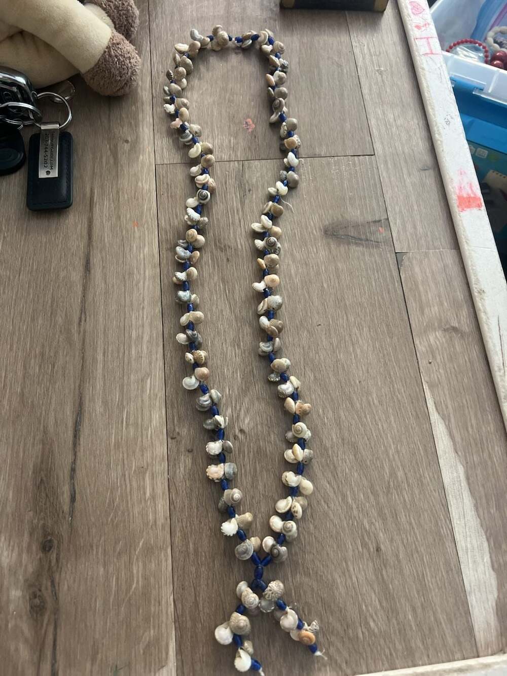 Vintage Pacific Nassarius Sea Shell Glass Bead Necklace Lei